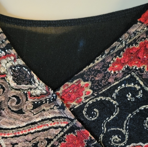 Gorgeous Holiday Blouse L-XL Like New - Picture 6 of 6